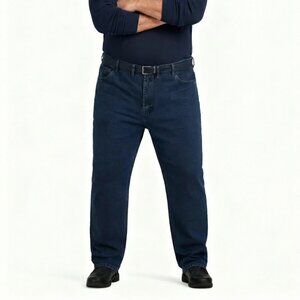 Wrangler Men's Blue 100% COTTON Straight Leg Western Style Jeans Size 46x32